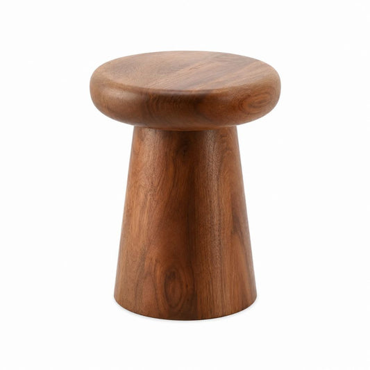 Beistelltisch Braun Akazien-Massivholz rund Ø 40 cm Höhe 46 cm