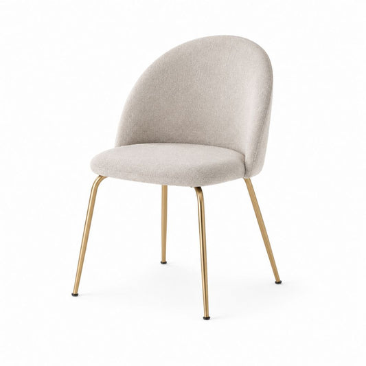 Esszimmerstuhl Beige Polyester-Samt mit goldfarbenem Stahlgestell 48 x 57 x 83 cm